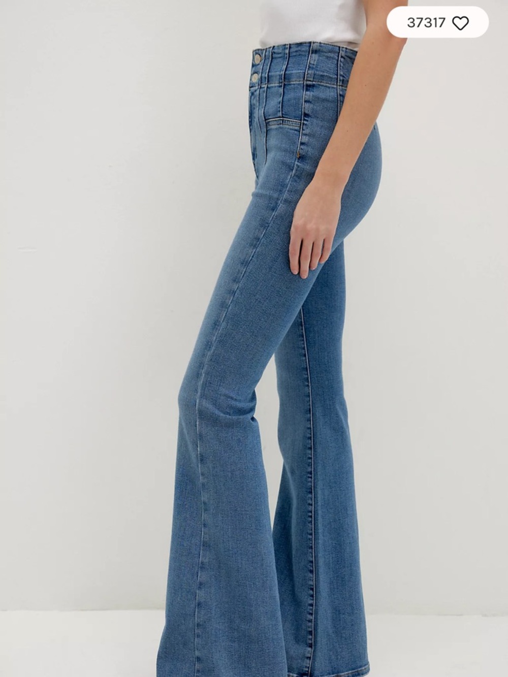 We The Free Medium Blue High-Rise Flare Jeans